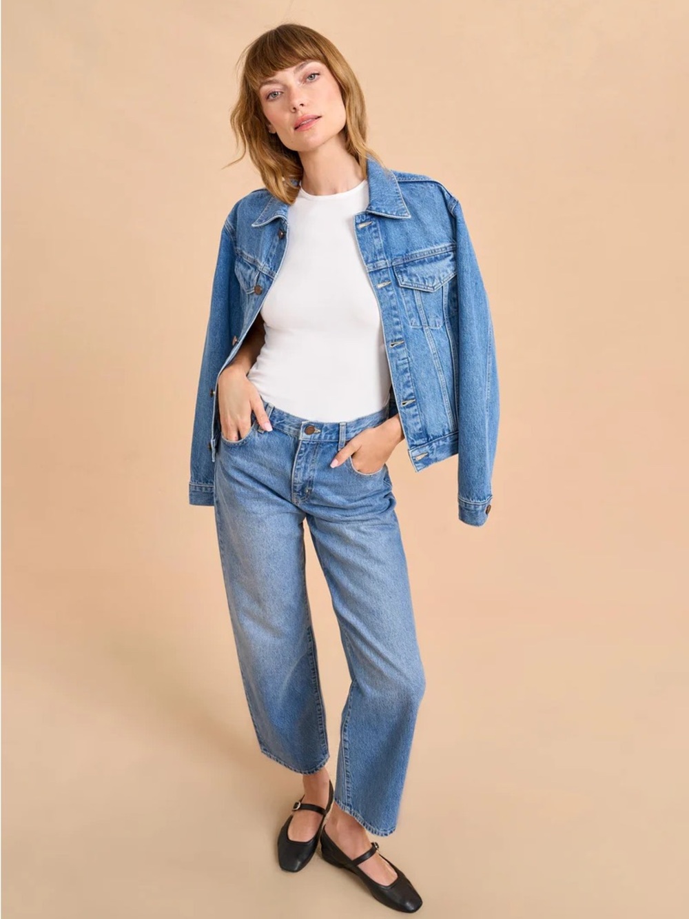 LA LIGNE Marilyn Mid-Rise Barrel Jean in Walter